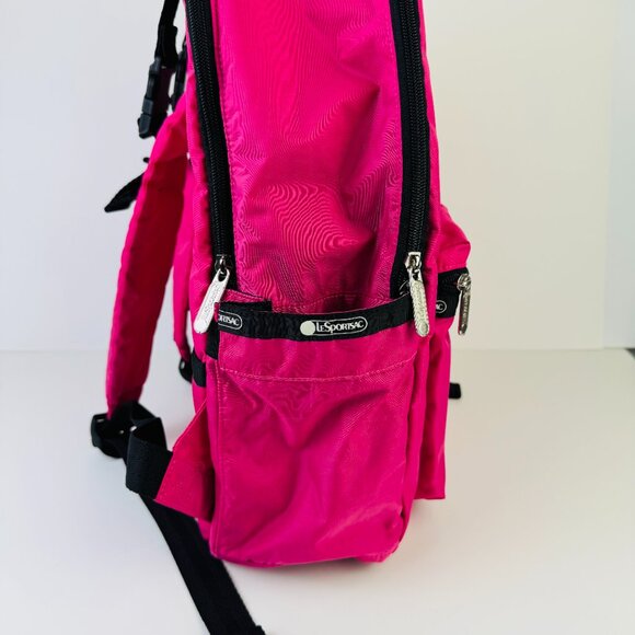 LeSportSac Logan Pop Pink Nylon Dual Compartment Adjustable Large Backpack - Picture 4 of 11